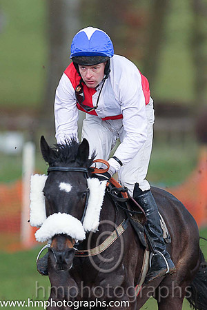 02nd LUCKY BUTTONS and M J O'Hare ( 11 , RED  WHITE QTD; white sleeves; blue cap,white star ) Trainer: Graham McKeever,, Owner : Racing Syndicate Ballynure Old Boys