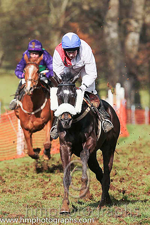 02nd LUCKY BUTTONS and M J O'Hare ( 11 , RED  WHITE QTD; white sleeves; blue cap,white star ) Trainer: Graham McKeever,, Owner : Racing Syndicate Ballynure Old Boys