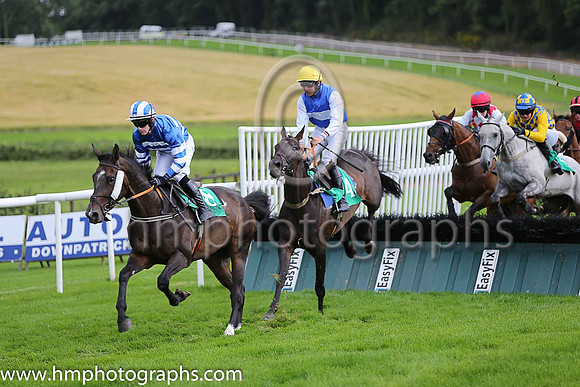 03rd Fiddle The Till and A Ring ( 8 , royal blue and white hoops ) Trainer - P J Rothwell