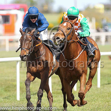 01st Derulo ( 1 , white , orange check ) and S W Flanagan - Trainer : Miss E Doyle - Owner : John M Dwyer