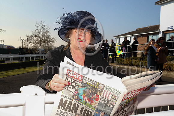 Jane Hardy , journalist at Down Royal on St Patricks Day