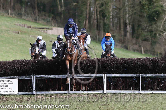 02nd BALLYHOWNE and B G Crawford ( 4 , LIGHT BLUE,navy seams; light blue, plain sleeves; light blue cap,purple star ) Trainer: S.R.B. Crawford,, Owner : Jill Davidson