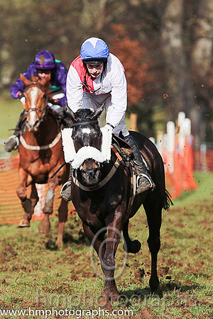 02nd LUCKY BUTTONS and M J O'Hare ( 11 , RED  WHITE QTD; white sleeves; blue cap,white star ) Trainer: Graham McKeever,, Owner : Racing Syndicate Ballynure Old Boys