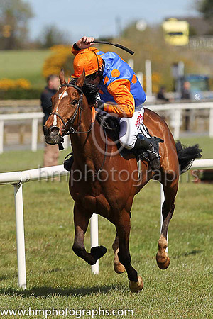 04th Lord De Beaufai ( 10 , royal blue, orangespots ) and D N Russell - Trainer : A J Martin - Owner : Rainbow Gems Syndicate