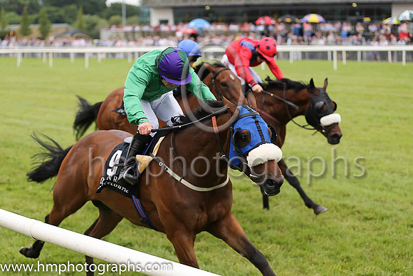 01st Forbear and Wayne Lordan (emerald green and purple and dark green cap) , trainer P Twomey win the Value Cabs Handicap at Down Royal