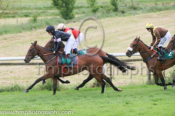 Race 3 Winner Hurricane Georgie ridden by Corey McGiven - coulours black, mauve panel number 1