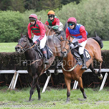 02nd NOT BEFORE EIGHT and Ms S Larkin ( 1 , EMERALD GREEN,red chevrons; red sleeves; red  emerald green hooped cap ) Trainer: D.M. Christie,, Owner : D.M. Christie