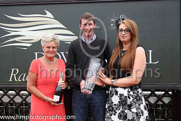 Sarah Hamill , George Murphy and Barbara Ward after Confrontational and Shane Foley, trainer John Joseph Murphy won the Rainbow Communications Maiden Hurdle at Down Royal