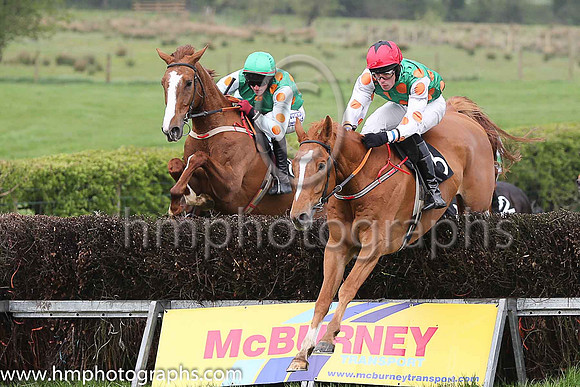 01st CALINO D'AIRY (FR) and J P O'Rourke ( 6 , EMERALD GREEN,orange spots; white,orange spots sleeves; emerald green cap ) Trainer: Donnchadh Doyle,, Owner : Syndicate Monbeg