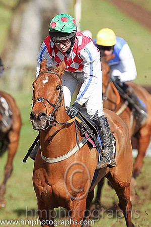 ABBEY LANE and N McParlan ( 5 , RED  WHITE DIAMONDS; white,blue seams sleeves; green cap,red spots ) Trainer: C.A. McBratney,, Owner : Syndicate PBSG