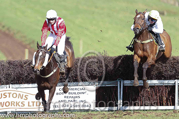 01st ANSEANACHAI CLISTE and M McConville ( 9 , RED  WHITE STRIPES; red, plain sleeves; white cap ) Trainer: Stephen McConville,, Owner : Michael McConville