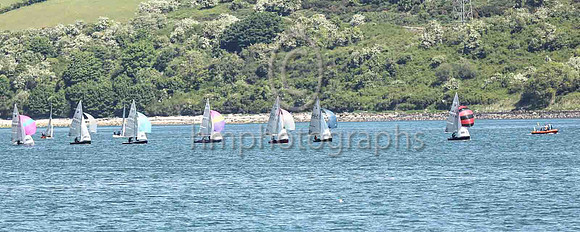 The remainder of the fleet heading for the finish