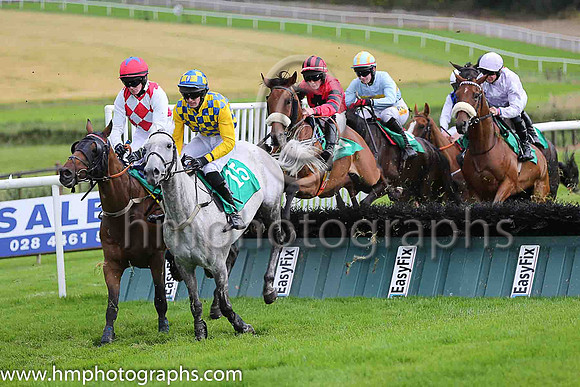 06th Dunroe Boy and C D Timmons ( 6 , red and white diamonds ) Trainer - Thomas Coyle
