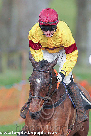 ROUGHANDTUMBLE and J C Barry ( 15 ,Antrim (H)?- SAFFRON,maroon hoop; saffron,maroon armlet sleeves; maroon cap ) Trainer: I. R. Ferguson,, Owner : Patrick F. Gormley