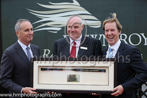 Mr James Nicholson , Chairman of the Down Royal Committee of The Freemen, Willie Jack of Hamilton and Kirk and Mike Todd Manager of Down Royal