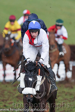 02nd LUCKY BUTTONS and M J O'Hare ( 11 , RED  WHITE QTD; white sleeves; blue cap,white star ) Trainer: Graham McKeever,, Owner : Racing Syndicate Ballynure Old Boys