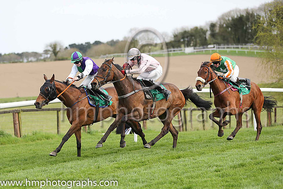 01st Tellthemnuttin ( 11 , emerald green, white star ) and D Robinson - Trainer : W F Codd - Owner : Heads Or Harps Syndicate