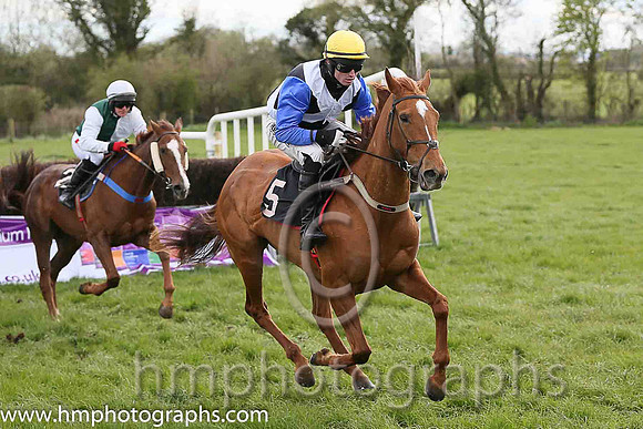 02nd KINNACALLY and J C Barry ( 5 ,Antrim (H) - BLACK,white cross belts; blue sleeves; yellow cap ) Trainer: Paul McAleese,, Owner : William Logan