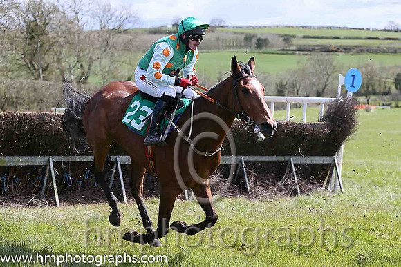 02nd WELSH'S CASTLE and R James ( 23 , EMERALD GREEN,orange spots; white,orange spots sleeves; emerald green cap ) Trainer: Sean Thomas Doyle,, Owner : Syndicate Monbeg