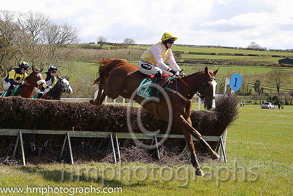 BATTLE HARD and H D Dunne ( 14 , PINK  YELLOW CHECK; pink sleeves; yellow cap ) Trainer: Warren Ewing,, Owner : Warren Ewing