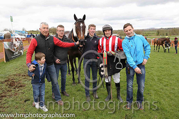 01st ANSEANACHAI CLISTE and M McConville ( 3 , RED  WHITE STRIPES; red, plain sleeves; white cap ) Trainer: Stephen McConville,, Owner : Michael McConville