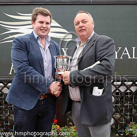 Jonny McCausland and Michael Mulvaney afterJembatt and Chris Hayes, trainer Michael Mulvany won of the Value Cabs Handicap at Down Royal