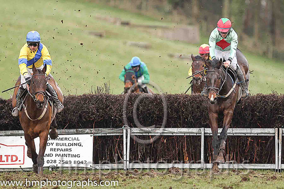 01st RAVENHILL and M J O'Hare ( 17 , YELLOW,royal blue sash; yellow,royal blue armlet sleeves; royal blue cap,yellow star ) Trainer: George Stewart,, Owner : Stephanie Metcalfe