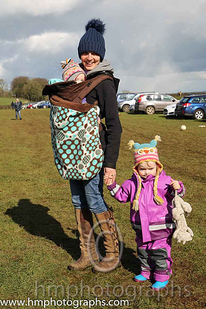 Kelly Crawford and children at East Antrim Point to Point at Loughanmore on Easter Tuesday