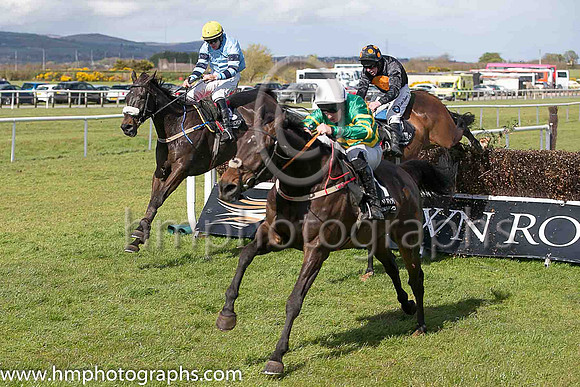 05th Strongpoint ( 3 , light blue, light blue and dark blue hooped sleeves ) and R C Colgan - Trainer : S R B Crawford - Owner : Mrs C McAlister