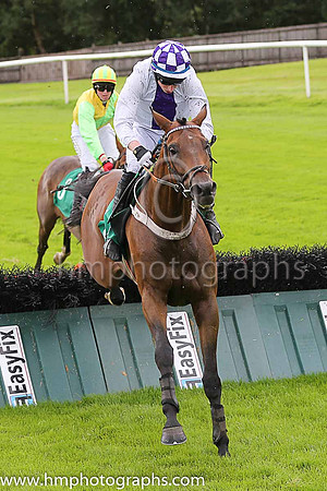 07th Man Of Conquest and M P Fogarty ( 5 , white, purple panel ) Trainer - D McDonogh