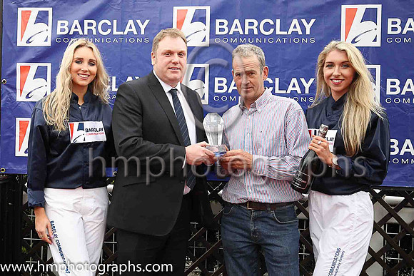 01st Fleurys Fort (7, royal blue, red sash) and Ryan Treacy, Trainer L Young, Owner Mrs Margaret Marshall