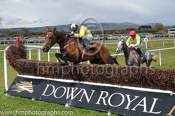 01st Hurricane Darwin ( 4 , yellow, dark blue sash ) and D F O?Regan - Trainer : A Fleming - Owner : Barry Connell
