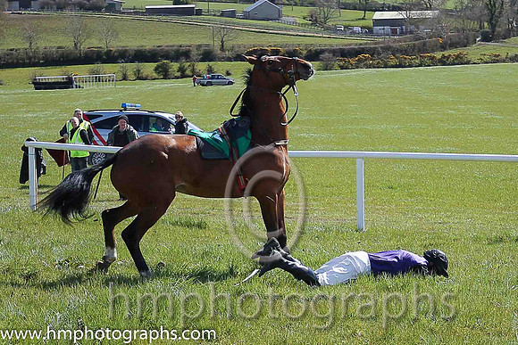 First Outcome (5, purple, black plain sleeves) and Jonathan Canavan,trainer L Lennon, owner J Canavan