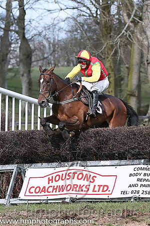 03rd JIMMY SHOE and G S Quinn ( 15 , RED,emerald green seams; yellow sleeves; red  yellow qtd cap ) Trainer: Ben Arthey,, Owner : Gabriel Mulholland