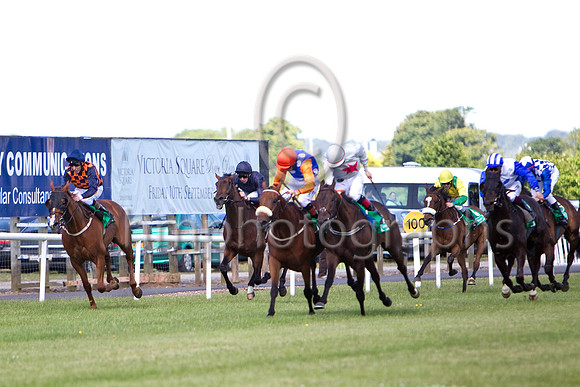 Celtic Dane (Orange Cap),  Jockey C D Haynes 3rd from left wins the Specsavers 2 For 1 Ulster Derby - CU2D0247-e23a4j