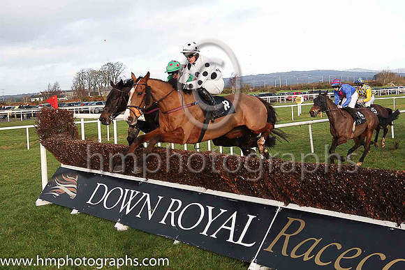 01st Moonlone Lane and J J Slevin ( 8 , white, large black spots ) Trainer - Paul Stafford , Owner - Michael Keegan