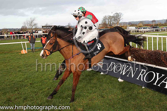 01st Moonlone Lane and J J Slevin ( 8 , white, large black spots ) Trainer - Paul Stafford , Owner - Michael Keegan
