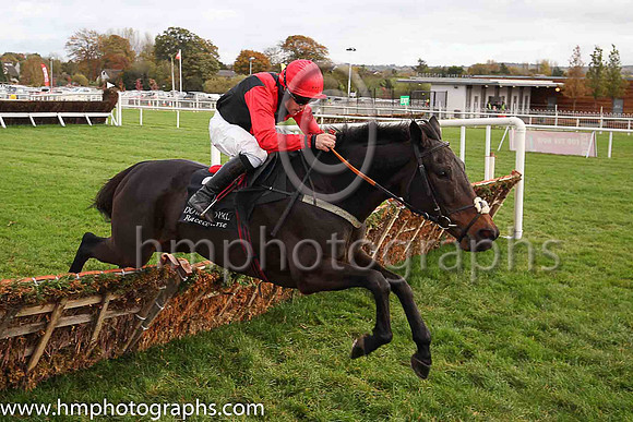07th Hello Sweetie and R C Colgan ( 3 , black, red chevron ) Trainer - P E Collins , Owner - P E Collins
