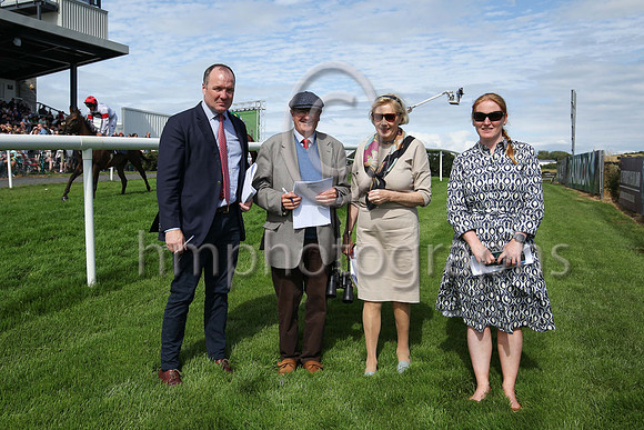 Raceday Stewards Paul Deegan, Mrs Alison Millar (Chairperson), Frankie Firzsimmins and Ms Tracy O'Meara Clerk of the Course at The Family Fun Raceday at Downpatrick Race Course on Wednesday 13th July