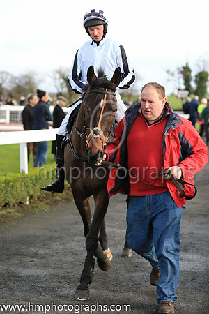 PU Bright Tomorrow and M J Bolger ( 3 , white, white and black striped sleeves ) Trainer - Mrs J Harrington , Owner - Michael Buckley