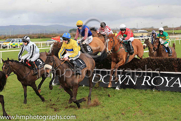 PU Bright Tomorrow and M J Bolger ( 3 , white, white and black striped sleeves ) Trainer - Mrs J Harrington , Owner - Michael Buckley