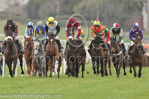 02nd Well Joey and S W Flanagan ( 3 , white, yellow epaulettes ) Trainer - Mrs P Dobbs , Owner - Ten For The Craic Syndicate