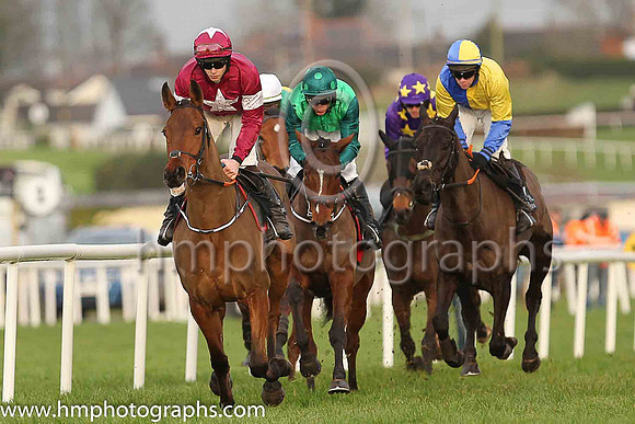02nd Cadeau Du Bresil and D A Jacob ( 2 , emerald green, dark green sleeves ) Trainer - G Elliott , Owner - Simon Munir  Isaac Souede
