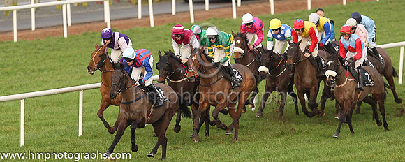 07th Tyrone Tiger and A W Short ( 13 , red and royal blue stripes ) Trainer - Miss S Barkley , Owner - Applepie Syndicate