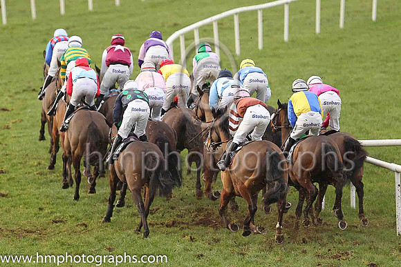 05th Thekingofrocknroll and A P Byrne ( 1 , brown, white chevrons ) Trainer - Barry J Murphy , Owner - Martin T Murphy