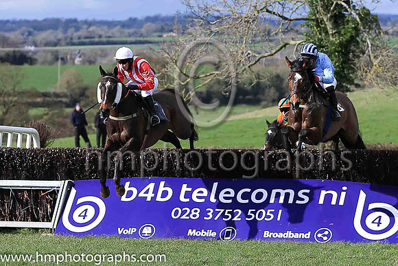 01st ANSEANACHAI CLISTE and M McConville ( 1 , RED  WHITE STRIPES; red sleeves; white cap ) Trainer: Stephen McConville,, Owner : Michael McConville
