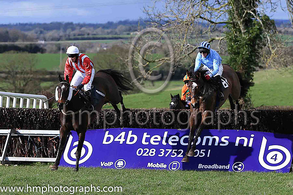 01st ANSEANACHAI CLISTE and M McConville ( 1 , RED  WHITE STRIPES; red sleeves; white cap ) Trainer: Stephen McConville,, Owner : Michael McConville