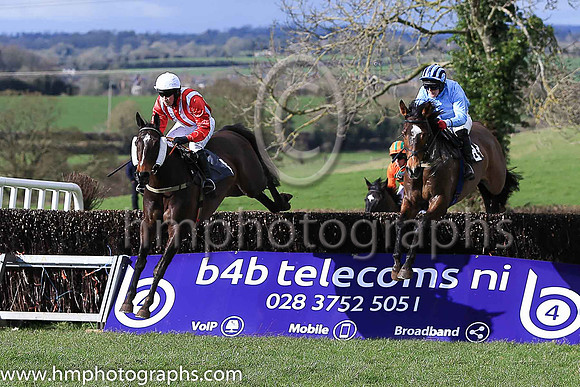 01st ANSEANACHAI CLISTE and M McConville ( 1 , RED  WHITE STRIPES; red sleeves; white cap ) Trainer: Stephen McConville,, Owner : Michael McConville