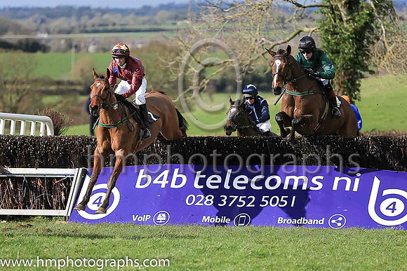 02nd INFRONTOFTHEJUDGE and T Abernethy ( 7 , MAROON,royal blue stars; maroon sleeves; maroon cap,yellow stars ) Trainer: J.J. Lambe,, Owner : Abernethy, Martin