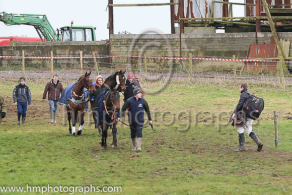 Jamie Codd leaving Tyrella after winning the delayed first race at Tyrella to ride in the last race at Navan.
